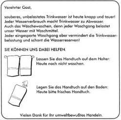 handtuch hotel benutzung Hier wird das Umweltgewissen angesprochen.